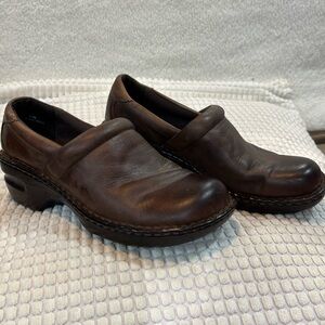 Born Concept Shoes Women 9.5 Slip On Clog Leather Casual Boc Peggy Brown Comfort